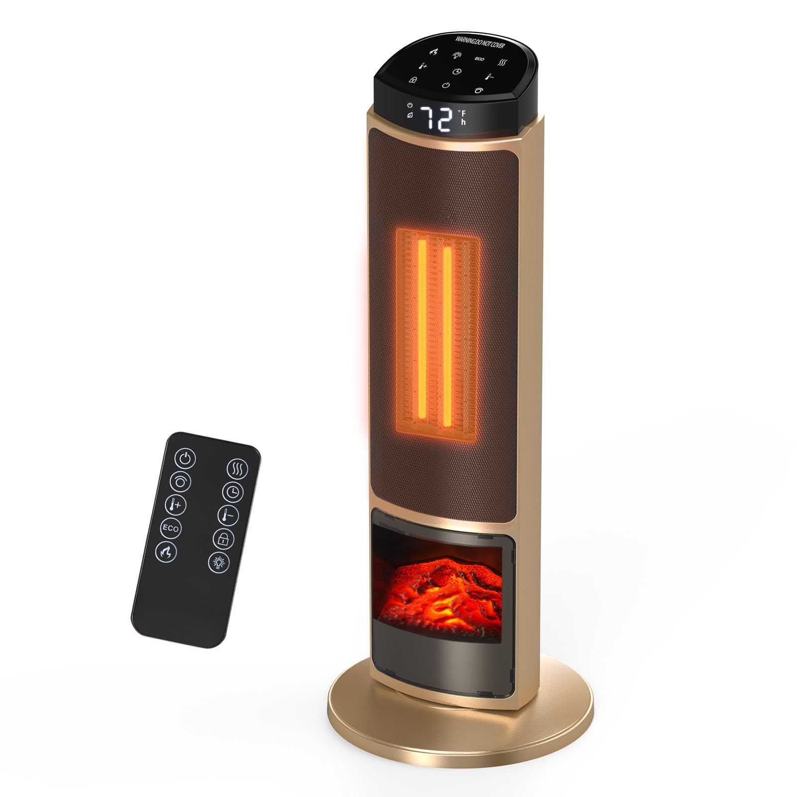 Photo 1 of **MISSING REMOTE**
Dumos 23inch Space Heaters for Indoor Use, Portable Heater with 7 Light Colors, Adjustable Thermostat with Remote, Tip-over Protection Up to 95°F, 70°Oscillation