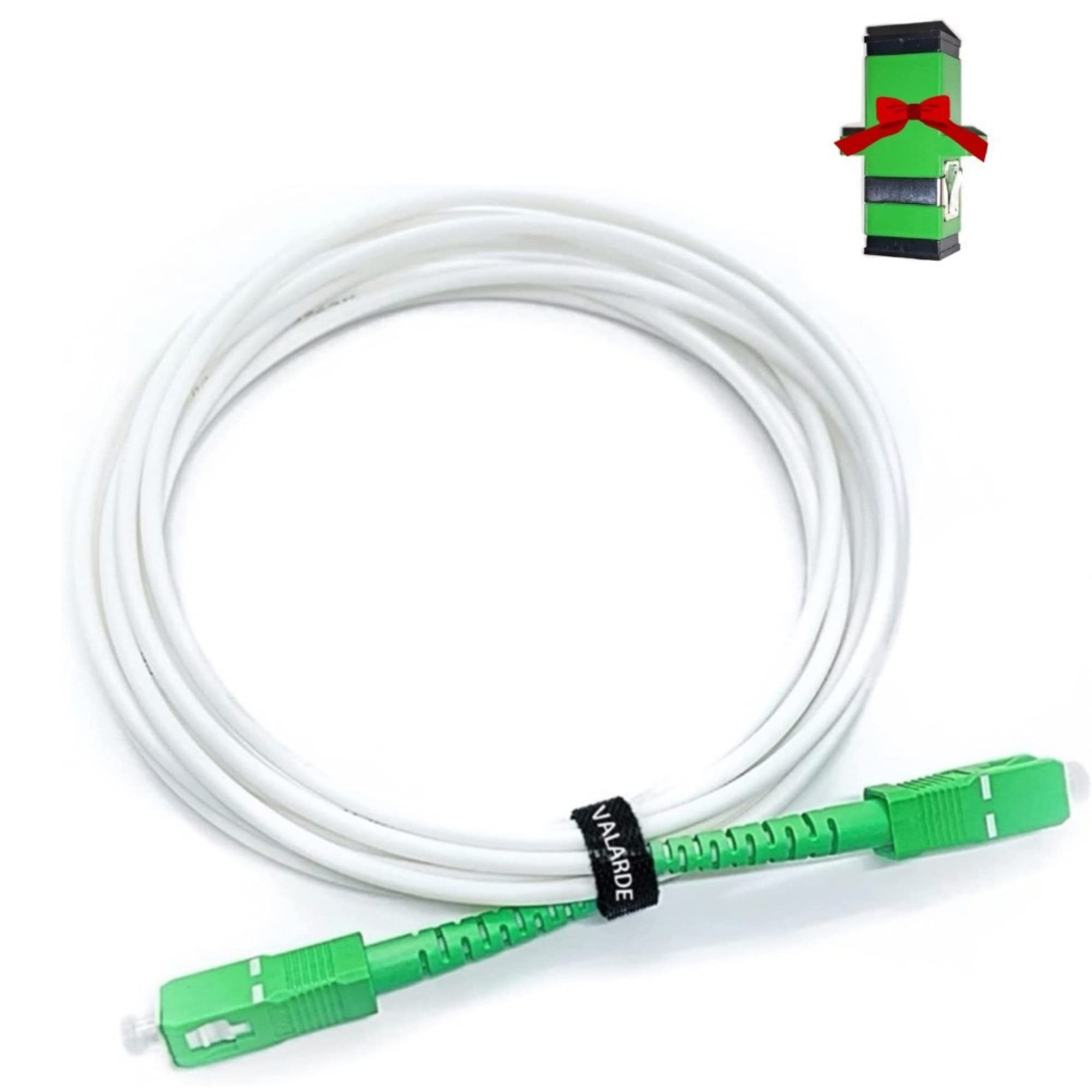 VALARDE Orange SFR Bouygues Free Fiber Optic Cable/Extension Cable - SC-APC to SC-APC Single-Mode Garter - Shielded and Kevlar Reinforced Connector - Very Low Loss (3 M)