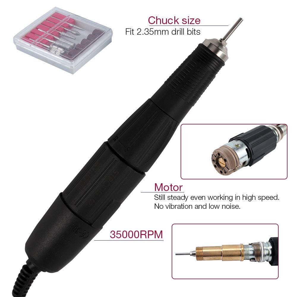 Christzo Electric Nail Drill Machine JD8500 65W 35000RPM Manicure Tool Pedicure Polisher Nails Art Equipment : Beauty