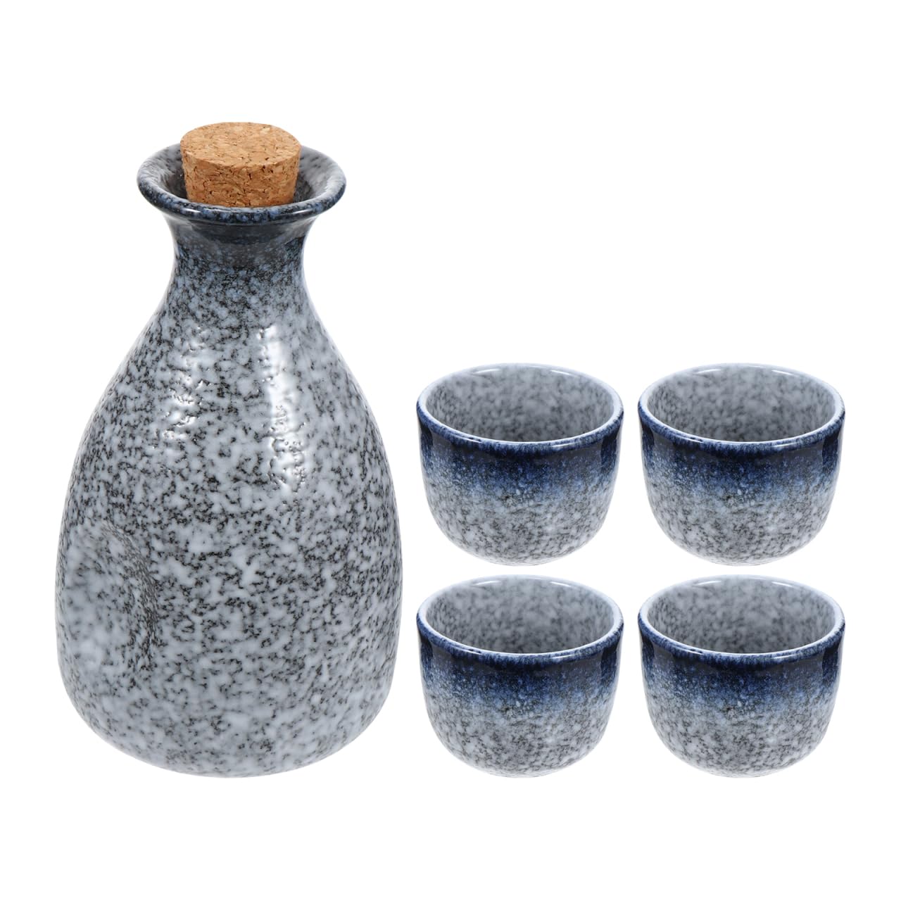 Lurrose Sake Set Japanese Sake Cup Set Ceramic Cups Crafts Wine Glasses Serving Wine Glasses for Home Restaurant Drinking