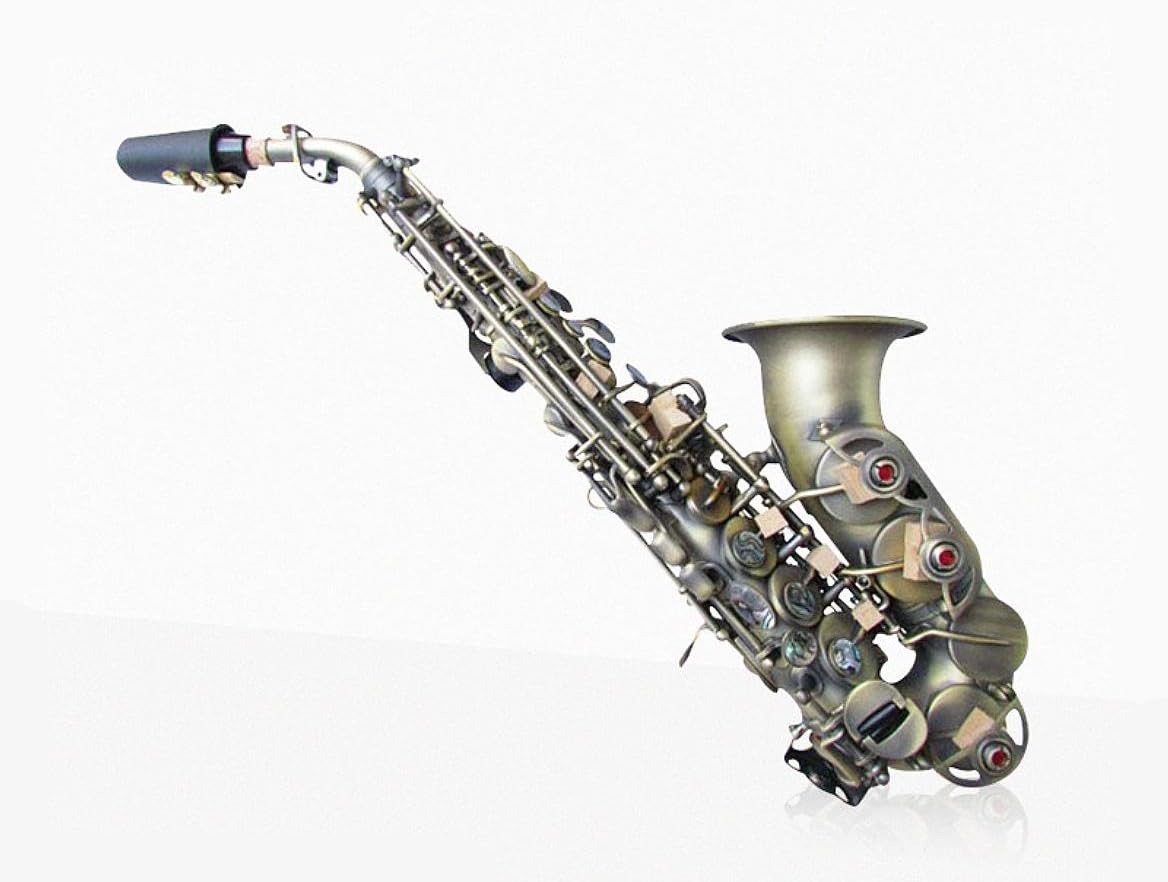 XIE@ Matt Retro Soprano Saxophone Saxophone B Saxophone Musical Instrument with Cleaning Brush Glove Cork Grease Belt Gasket