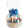 Morepack Large Cello/Cellophane Bags,30x 40 Inches Clear Basket Bags OPP Plastic Cellophane Wrap for Gift Baskets Packaging 5
