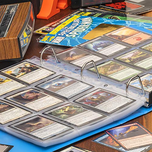 9-Pocket Trading Card Pages, Side-Load | Protective Sleeves for Standard Size Cards | TCGs, Sports, and Collectible Card Games| Acid-Free Transparent Plastic Sheets for 3-Ring Trading Card Binders - Thumbnail 3