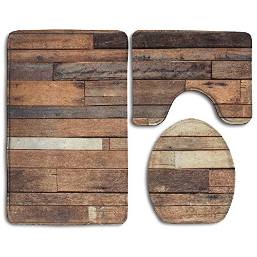 Sarahken Bathroom Rug Rustic Floor Planks Print Grungy Look Farm