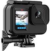 BO&DQQ Protective Waterproof Case Compatible for Go Pro Hero 13 12 11 10 9 Black, 60M/196FT Underwater Diving Housing Shell Accessories Kit