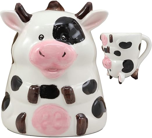Amazon Com Ebros Topsy Turvy Ceramic Holstein Bovine Cow Smart