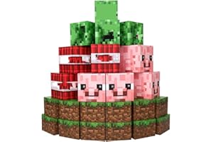 VIBE BOOSTER Pixel Party Decorations, Pixel Birthday Decorations, Large Boxes for Party Decor, Centerpieces for Birthday, Pixel Party Favors (Extra Large)