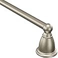 Moen Brantford Brushed Nickel 24-Inch Single Bathroom Towel Bar, Traditional Wall Mounted Towel Hanger, YB2224BN