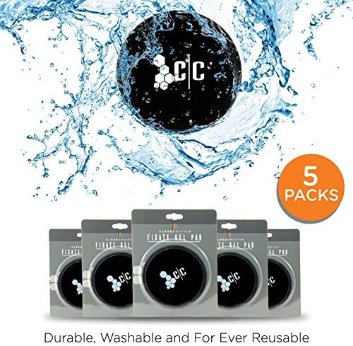 Quality Fixate Cell Gel Pads by Cloud Crafter 5 Pack Anti Slip Gel Pads Sticky Surface No Residue - Can Stick to Many Surfaces Tile Wood Glass Metal Cement Mirror, White boards, Great for Car GPS