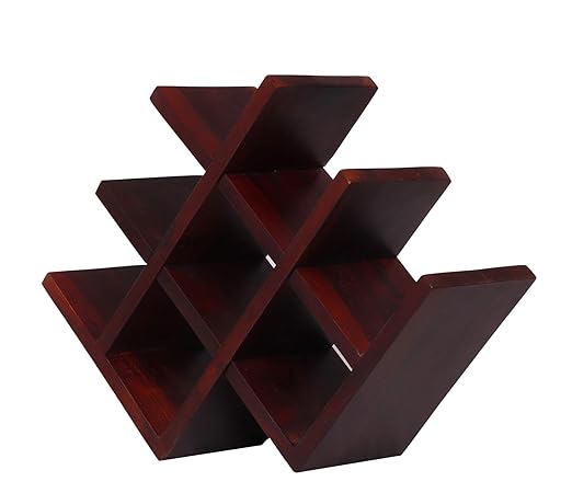 Ikiriya Sheesham Solid Wood Bottle Rack | Wine Rack - Walnut Finish