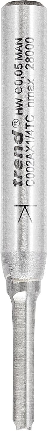 Trend CraftPro Straight Two Flute Router Cutter 1/4 Inch Shank 4mm Ø16mm view 2