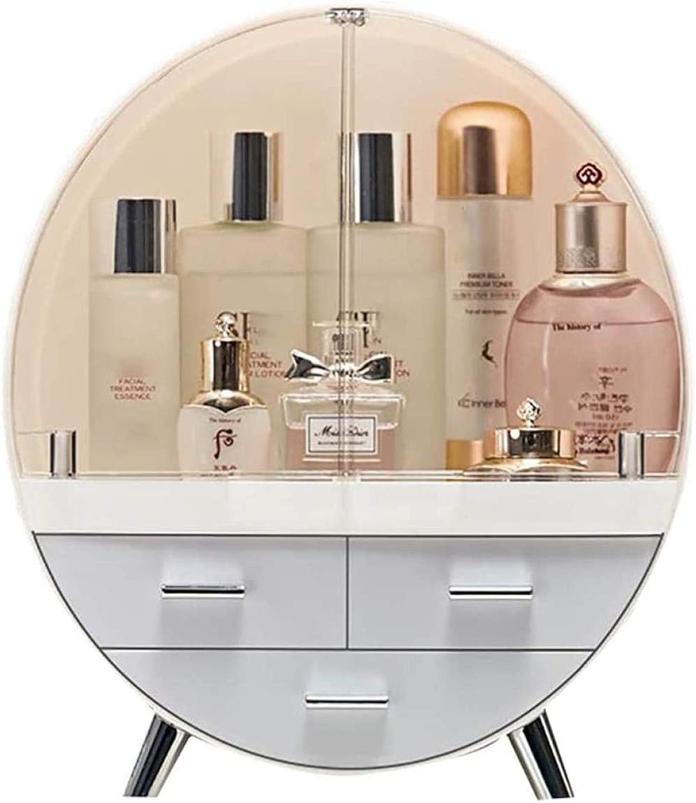 Round Cosmetic Rack Makeup Organiser DustproofCosmetic Storage Makeup