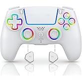 AureoPlay Wireless Controller Compatible with PS5/PS5 Slim/PS5 Pro/PC – RGB Gamepad with Hall Effect Joysticks, Dual Vibration, Six-Axis Motion Sensor, Touch Panel, Turbo & Programmable Buttons, Ergonomic Design