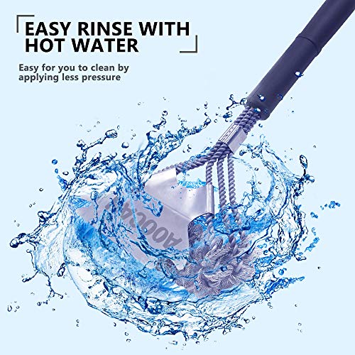 Aoocan Grill Brush and Scraper Bristle Free - 18'' BBQ Brush for Grill - Cleaning with No Wire Bristles, Safe for Porcelain/Weber Gas/Charbroil Grates - Thumbnail 4