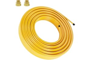 UCANVIN Natural Gas Line,70ft 1/2'' Propane Gas Line Hose with Brass Nut,Temperature, Pressure and Corrosion Resistant CSST Corrugated Stainless Steel Tubing Pipe Kit