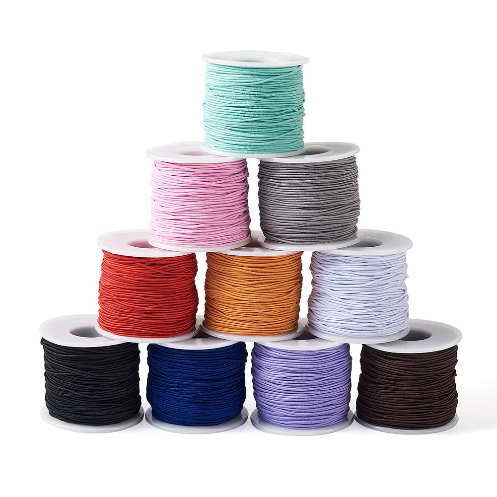 Sparkeads 45m 1mm Stretchy String for Bracelets,Stretch Cord Elastic Rope Elastic Cording For Jewelry Making,Necklaces,Beading,Polyester Round Thread Drawstring For Clothing Shoes Crafting Threads