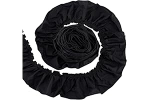 FINGERINSPIRE 4 Yards Black Cotton Pleated Ribbon 3.35 inch Wide Ruffled Wave Edge Ribbon Pleated Trimming Lace for Girl Dress Gown Doll Decoration Clothes Accessories