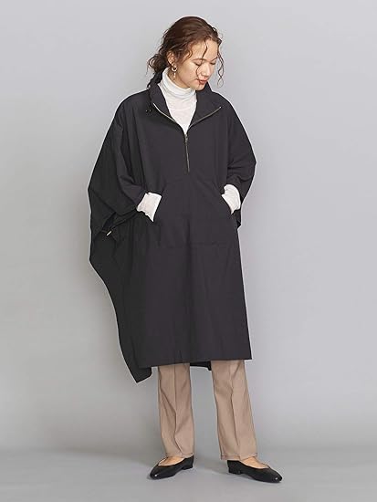 Amazon ビューティ ユース ユナイテッドアローズ Kiira アノラックポンチョワンピース 0900 Black 09 Free ワンピース チュニック 通販