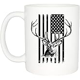 Rogue River Tactical USA Subdued Flag Deer Coffee Mug Hunting Buck Hunter Novelty Cup Gift For Friend Hunt