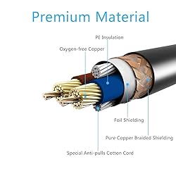 25 ft Flexible DMX Cable, JLPOW Gold-Plated 3 Pin