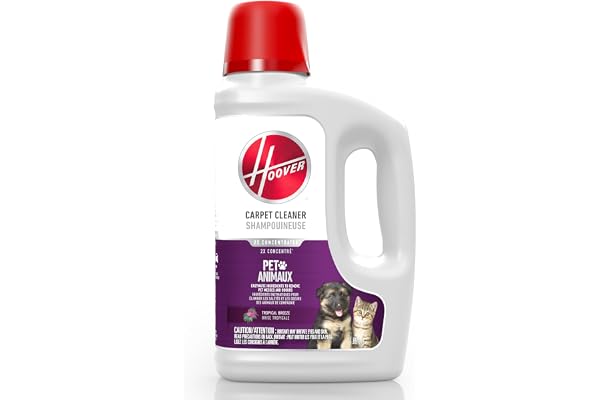 Hoover Pet Carpet Cleaner Solution, Tropical Breeze Scent, Deep Cleaning Carpet Shampoo, Eliminates Urine Stains & Odors, 64