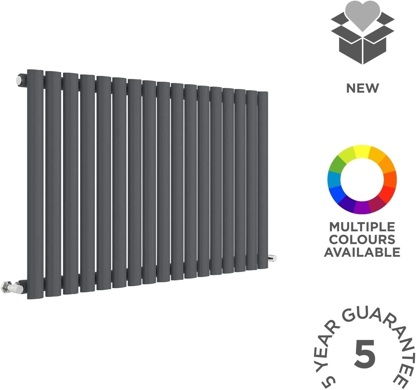 Nuie HLA39 Revive Modern Home Wall Mount Designer Horizontal Single Panel Radiator, 600mm x 992mm x 55mm, Anthracite - Image 4