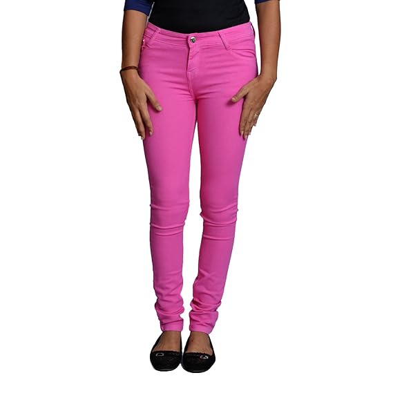 ladies pink skinny jeans