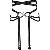 HiiFeuer Medieval Rope Belt with Metal Buckle, Renaissance Adjustable Long Rope Belt for Dresses Viking Cosplay Ren Faire