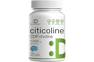 DEAL SUPPLEMENT Citicoline CDP Choline, 1,000mg Per Serving, 120 Capsules – Extra Strength Choline Supplements – Nootropic B Vitamin Properties – Promotes Brain Health, Memory, & Focus – Non-GMO