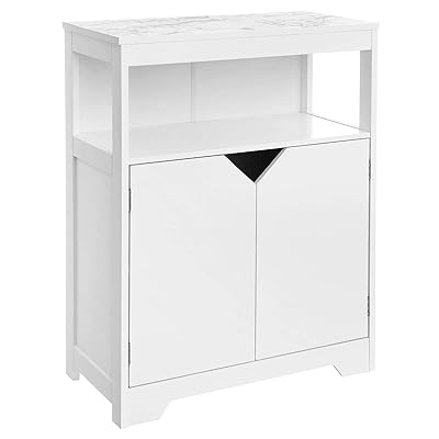 VASAGLE Bathroom Storage Cabinet, Floor Cabinet Cupboard, White
