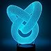 Abstract Circle 3D Led Illusion Lamp YKL WORLD Kids Night Light 7 Colors Change Toys Bed Room Table Decor Christmas Gifts Birthday Present for Boys Kids