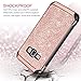 BENTOBEN Compatible with Galaxy Express 3 Case, Galaxy Luna Case, Galaxy J1 2016 Case, Galaxy Amp 2 Case, Dual Layer Glitter Shockproof Case for Samsung Galaxy J1 J120/Luna/Express 3/Amp 2, Rose Gold