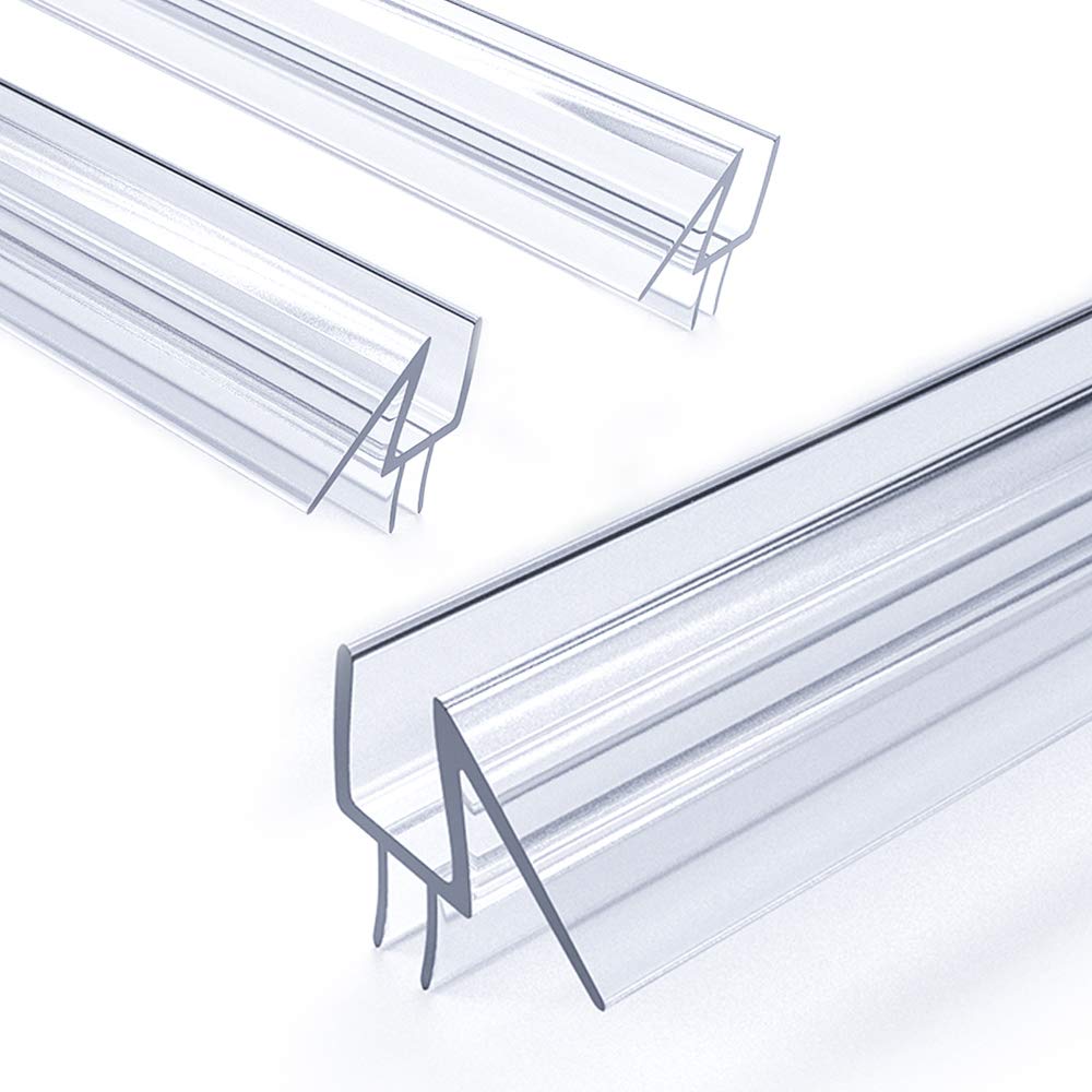 3/8'' x 39'' 3-Pack Shower Door Sweep - Shower Door Bottom Seal - Frameless Glass Shower Door Seal Strip - Stop Shower Leaks and Create a Water Barrier