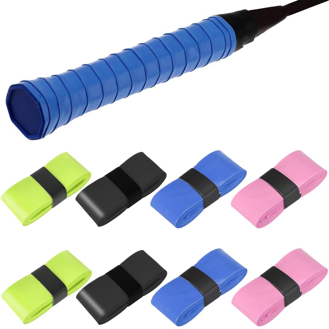 KOLZEMV Racket Grip Tape, 8 Pieces Tennis Racket Grip Tape, Tennis Racket Tape, Tennis Racket Tape for Tennis Racket for Tennis Rackets Badminton Rackets