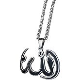 ZKDC Islam Muslim Allah Arabic God 60 cm Chain Stainless Steel Necklace for Men Women