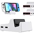 eXtremeRate AiryDocky DIY Kit White Replacement Case for Nintendo Switch Dock, Redesigned Portable Mini Dock Shell Cover for Nintendo Switch OLED - Shells Only, Dock & Circuit Board Chip NOT Included