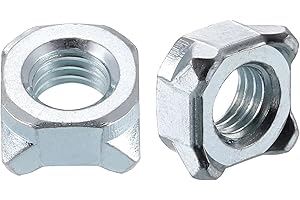 uxcell Weld Nuts, M8 Square UNC Carbon Steel Machine Screw Silver 100Pcs