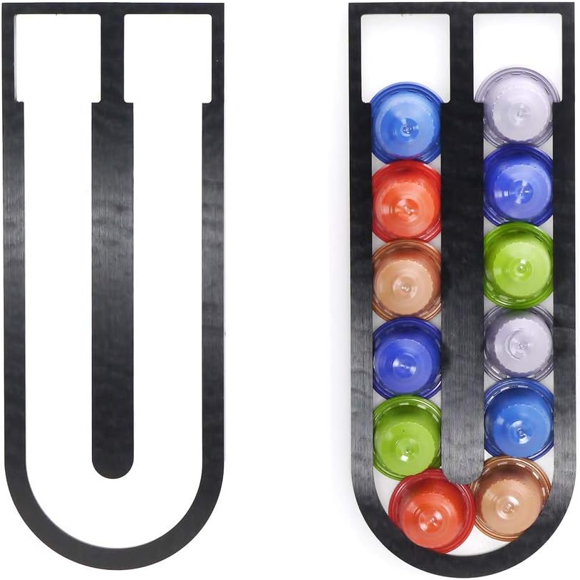 Coffee Pod Holder For Nespresso Capsule Storage Coffee Filter Holder Dispenser Coffee Capsule Dispensing Tower Stand (Black)