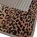 BDK Carpeted 4 Piece Mat Leopard Animal Print Auto Car Vehicle Universal Fit (Beige)