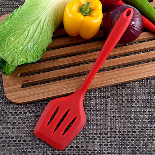 Cooking Utensils - Kitchen Utensil Set - Cooking Tools 10+1 Piece - Silicone Kitchen Utensils with Serving Tongs,Spoon,Spatula Tools,Pasta Server,Ladle,Whisk and Free Spoon Rest Gift(Red)