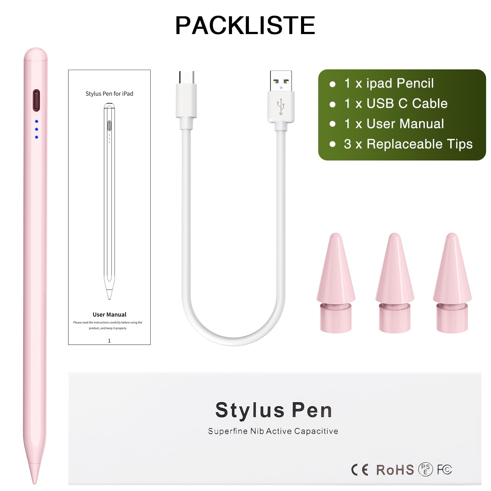 Pen for iPad 2018-2025, HATOKU 15 Mins Fast Charging Pencil 1st Gen with Tilt & Palm Rejection Compatible with iPad Air 3/4/5/M2/M3, iPad mini 5/6/7, iPad 6/7/8/9/10/11, iPad Pro 11