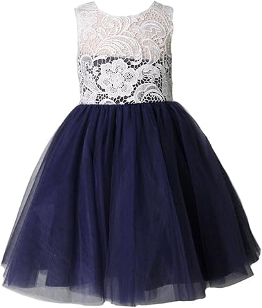 lace tulle flower girl dress
