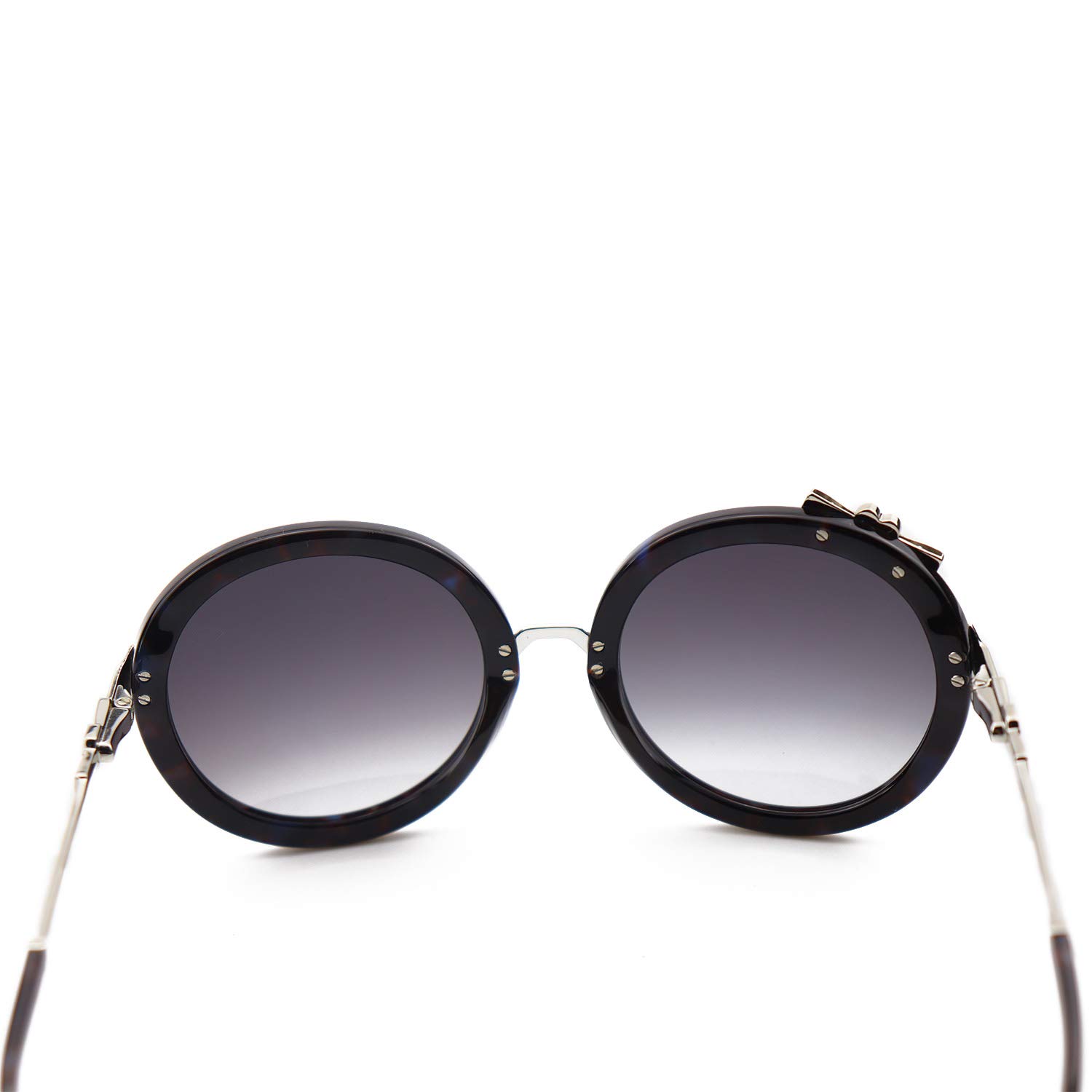 Eyeplayer Retro Round Metal Sunglasses for Women Black Circle with Rhinstone Decorative,54MM