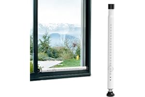 SEMPICAD Sliding Door Security Bar, 17.9 to 51 Inch Window Security Bar, Adjustable Security Bar for Balcony Sliding Door,Patio Door Security, Apartment Window White