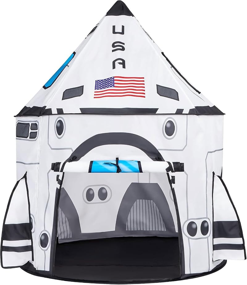JOYIN Rocket Ship Play Tent for Kids Indoor Outdoor Preschool Toy