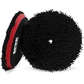 SPTA Microfiber Polishing Pad, 2Pcs 6Inch 150mm Microfiber Cutting Finishing Disc with Hook & Loop Backing for Car Buffer Polisher Cutting Buffing Waxing and Polishing
