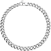 U7 Chunky Cuban Link Chain for Women, Stainless Steel Chain Necklace, Dainty 14K Gold/Silver Thick Trendy Punk Hip Hop Cuban Chain, 12mm/16mm/20mm