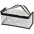 Jula Vance Small Rectangular Clear PVC Makeup Bag Make Up Artist Tool Organizer Pouch Bag Transparent Vinyl Cosmetic Bag Actor Bag with Handle