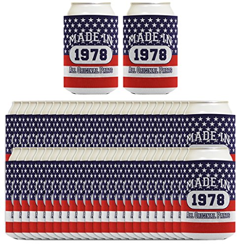 40th Birthday Gift Coolie Made 1978 Can Coolies 48 Pack Can Coolie Drink Coolers Coolies Patriotic