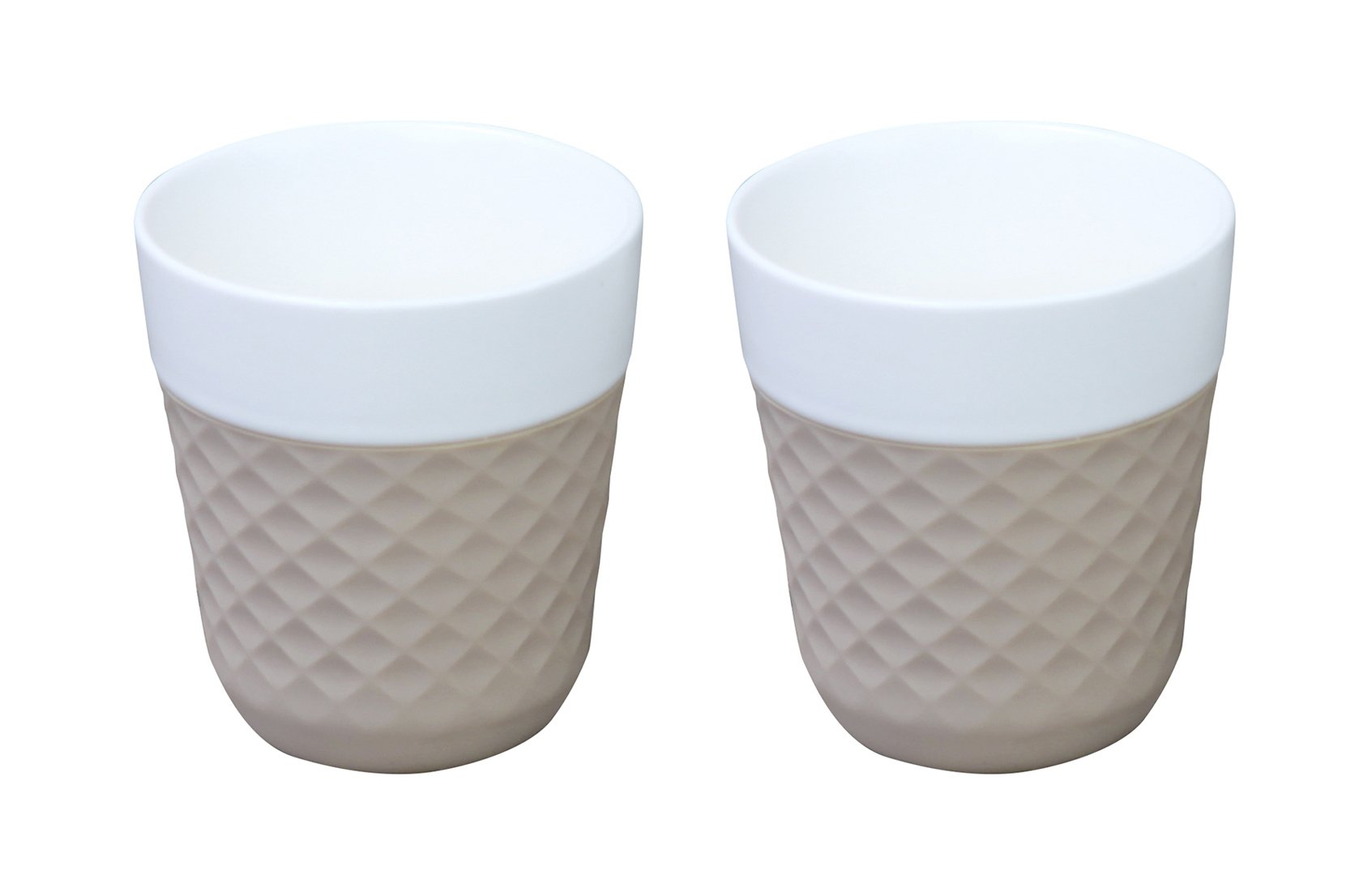 Cookut Lola 2 Porcelaine Tea/Coffee Cups 20cl, Ceramic, Taupe, 18 x 10 x 10 cm